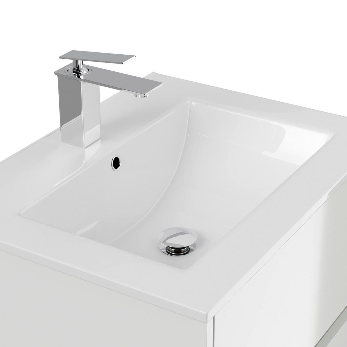 BADEZIMMER 2-teilig  in 70 cm  - Weiß Hochglanz/Weiß, Basics, Keramik/Holzwerkstoff (70cm) - MID.YOU