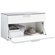 GARDEROBENBANK Galaverna  in 90/50/35 cm  - Weiß/Grau, Design (90/50/35cm) - Carryhome