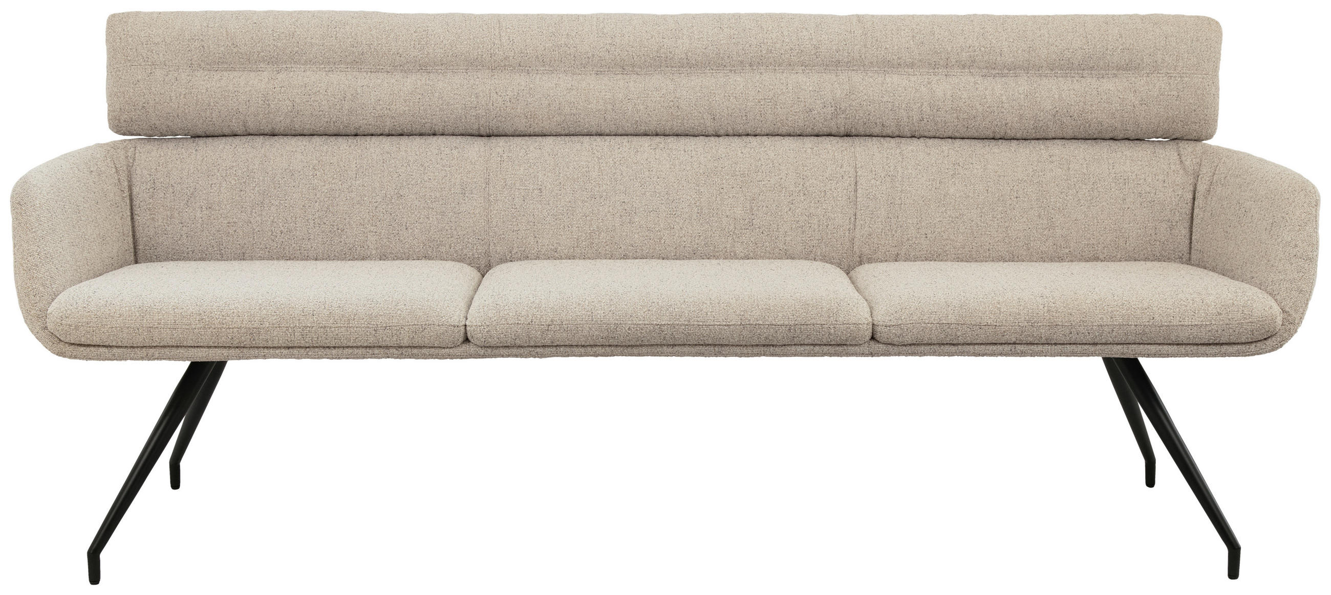 SITZBANK 220/91/70 cm  in Schwarz, Beige  - Beige/Schwarz, Design, Textil/Metall (220/91/70cm) - Dieter Knoll
