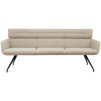 SITZBANK 220/91/70 cm  in Schwarz, Beige  - Beige/Schwarz, Design, Textil/Metall (220/91/70cm) - Dieter Knoll