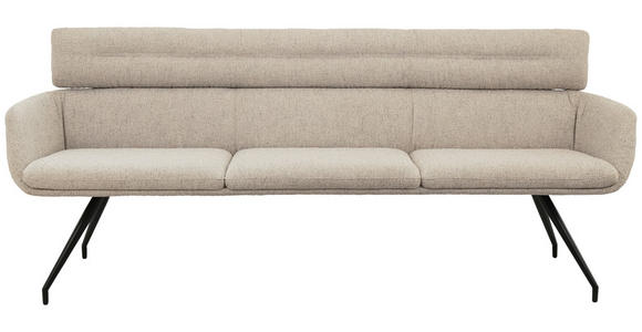 SITZBANK 220/91/70 cm  in Schwarz, Beige  - Beige/Schwarz, Design, Textil/Metall (220/91/70cm) - Dieter Knoll