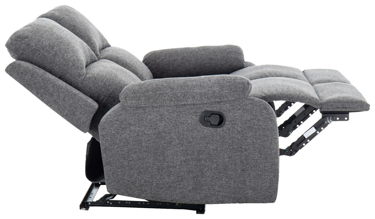 SITZGARNITUR VERONA Leinenoptik Dunkelgrau  - Dunkelgrau/Schwarz, Design, Kunststoff/Textil (84,5/133,5/100,5/92cm) - Livetastic
