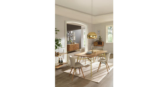 SERVIERWAGEN in Akaziefarben, Goldfarben - Messingfarben/Goldfarben, LIFESTYLE, Holz/Metall (90/80/50cm) - Landscape