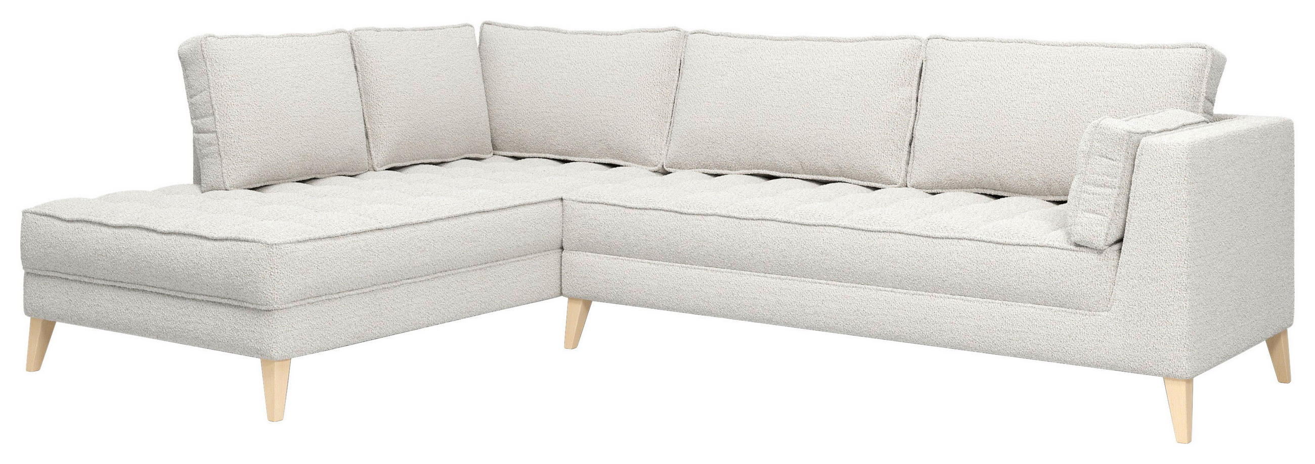 Thumbnail - Mid.you Ecksofa, Weiß, Textil, 5-Sitzer, Füllung: Polyester, Silikon, Ottomane links, L-Form, 310x204 cm, Made in EU, Wo...