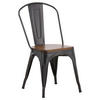 STUHL-SET  in Stahl Holz, Metall  - Dunkelgrau/Dunkelbraun, Design, Holz/Metall (36/85/51cm) - Livetastic