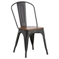 STUHL-SET  in Stahl  - Dunkelgrau/Dunkelbraun, Design, Holz/Metall (36/85/51cm) - Livetastic