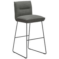 BARHOCKER in Metall, Textil Grau, Schwarz, Hellgrau  - Hellgrau/Schwarz, Design, Textil/Metall (51/107/59cm) - Dieter Knoll