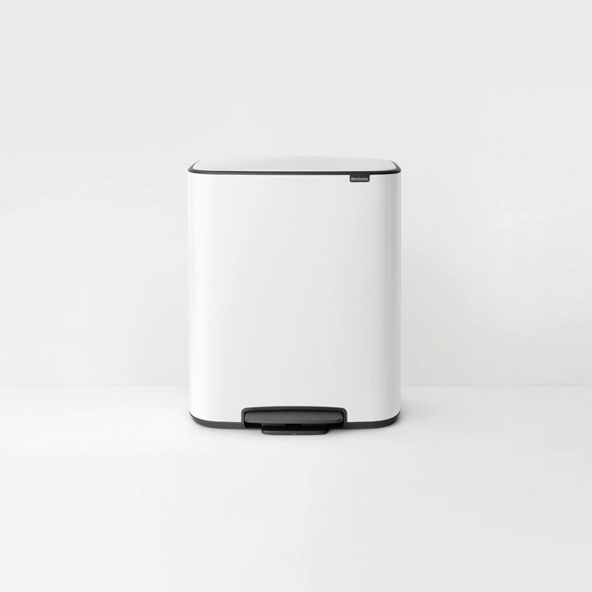 ABFALLEIMER BO TRETEIMER 2 X 30 L  - Schwarz/Weiß, Basics, Kunststoff/Metall (54.1/65.2/36.3cm) - Brabantia