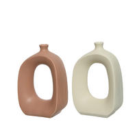 VAZĂ 18,2 cm  - teracotă/bej, Basics, ceramică (12,9/18,2/5,8cm)