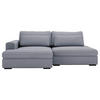 ECKSOFA in Cord Blaugrau  - Blaugrau/Schwarz, Design, Kunststoff/Textil (158/223cm) - Lomoco