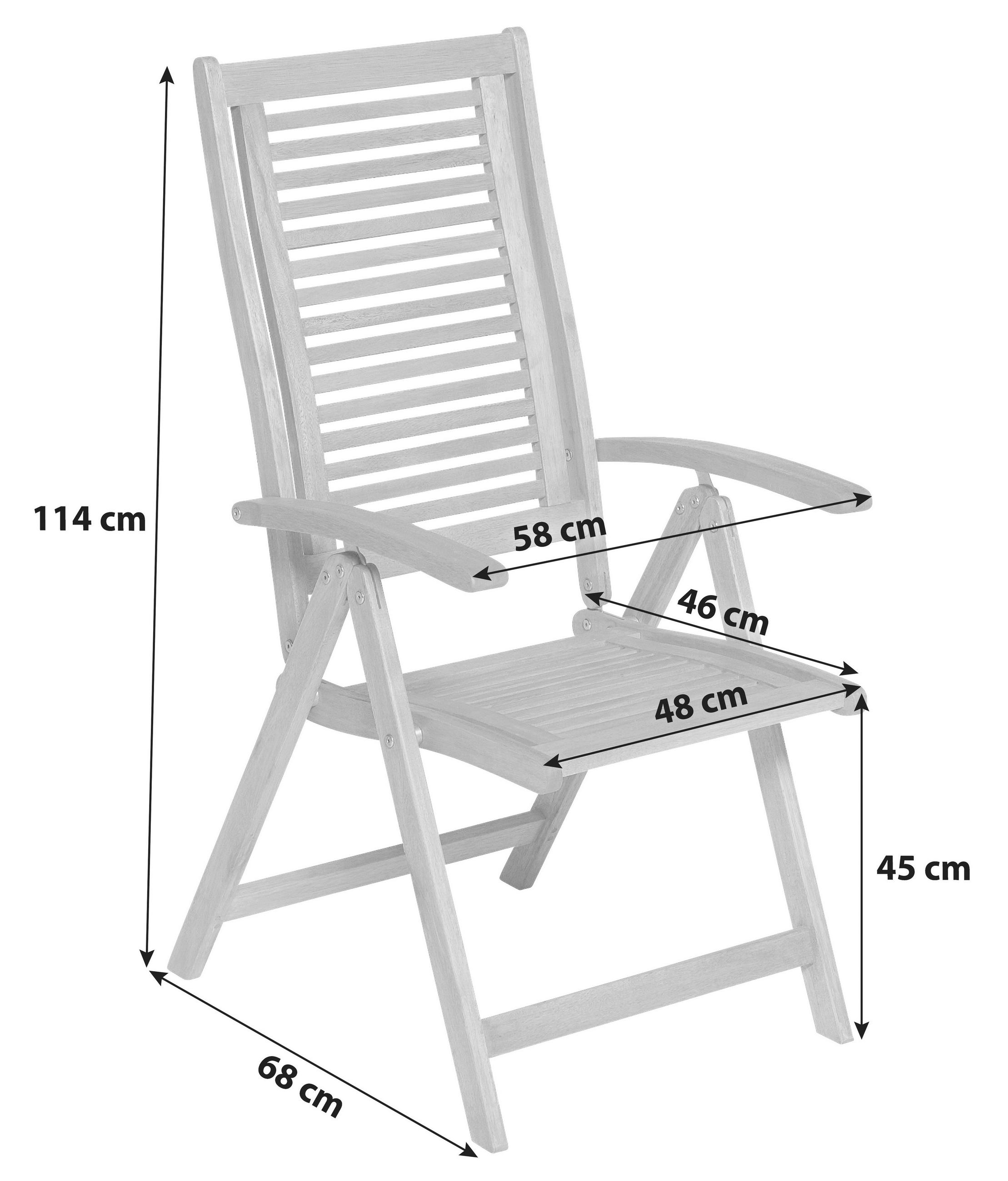 ZAHRADNÍ SKLÁDACÍ KŘESLO, dřevo - přírodní barvy, Basics, dřevo (58/114/68cm) - Gardenson