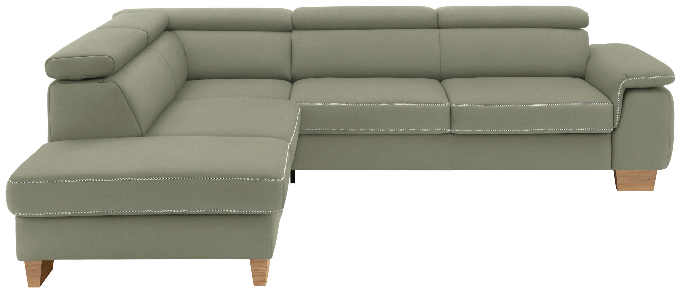 ECKSOFA in Mikrofaser Naturfarben  - Eichefarben/Beige, Lifestyle, Holz/Textil (226/273cm) - Beldomo System