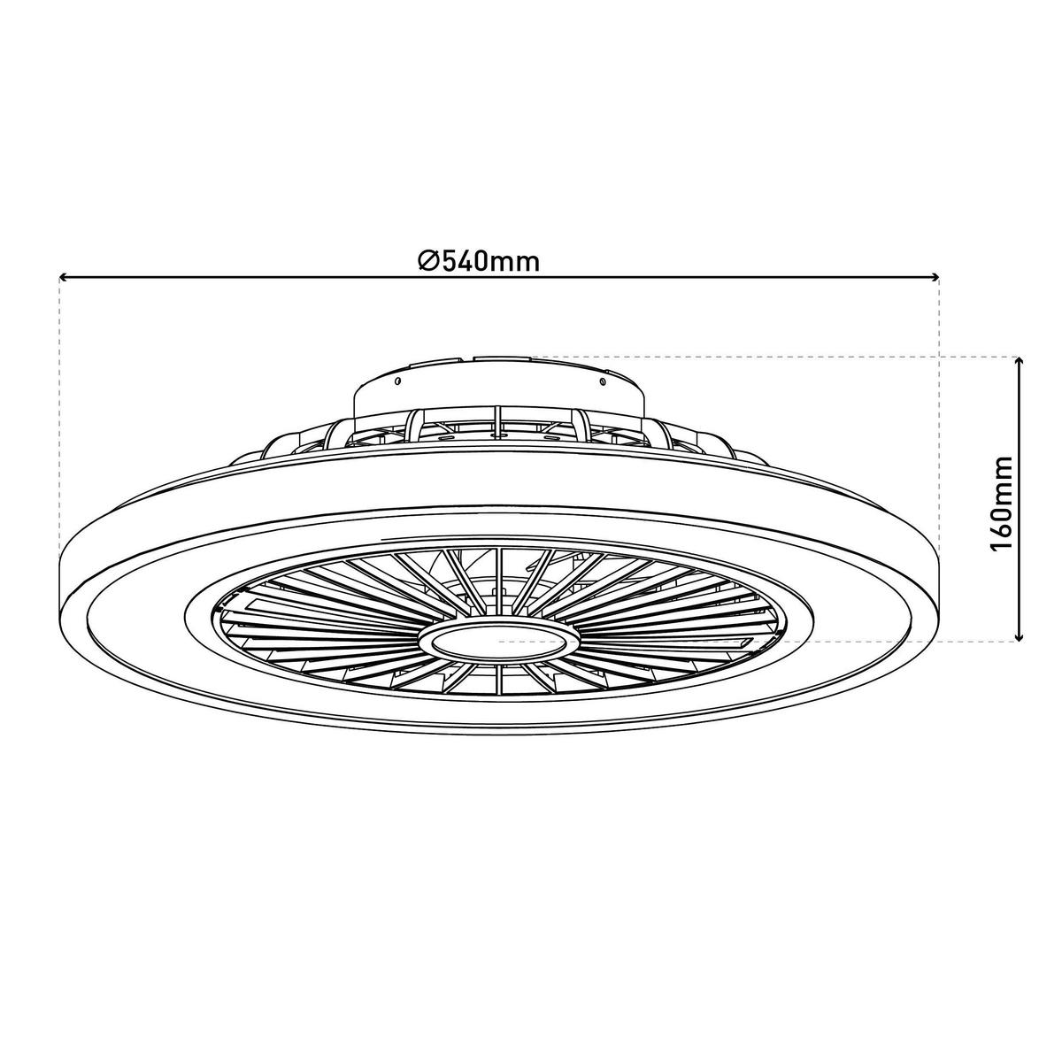 LED-DECKENLEUCHTE ARIOSO 54/16 cm   - Schwarz/Weiß, KONVENTIONELL, Kunststoff/Metall (54/16cm) - Näve