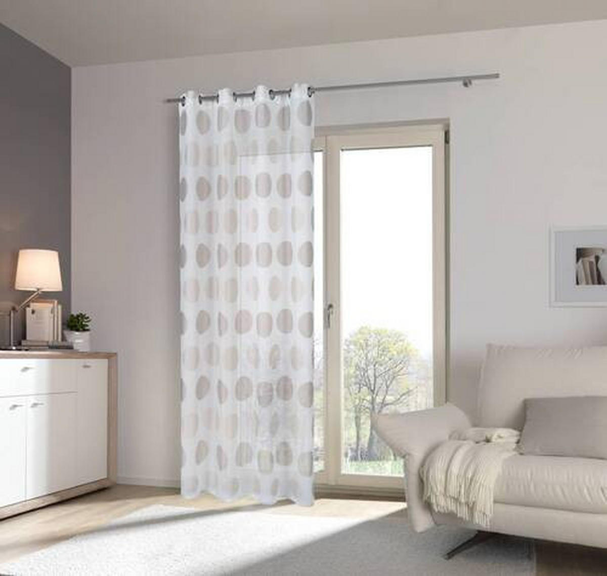 ÖSENSCHAL JAMIRO halbtransparent 140/245 cm   - Beige, Design, Textil (140/245cm) - Esposa