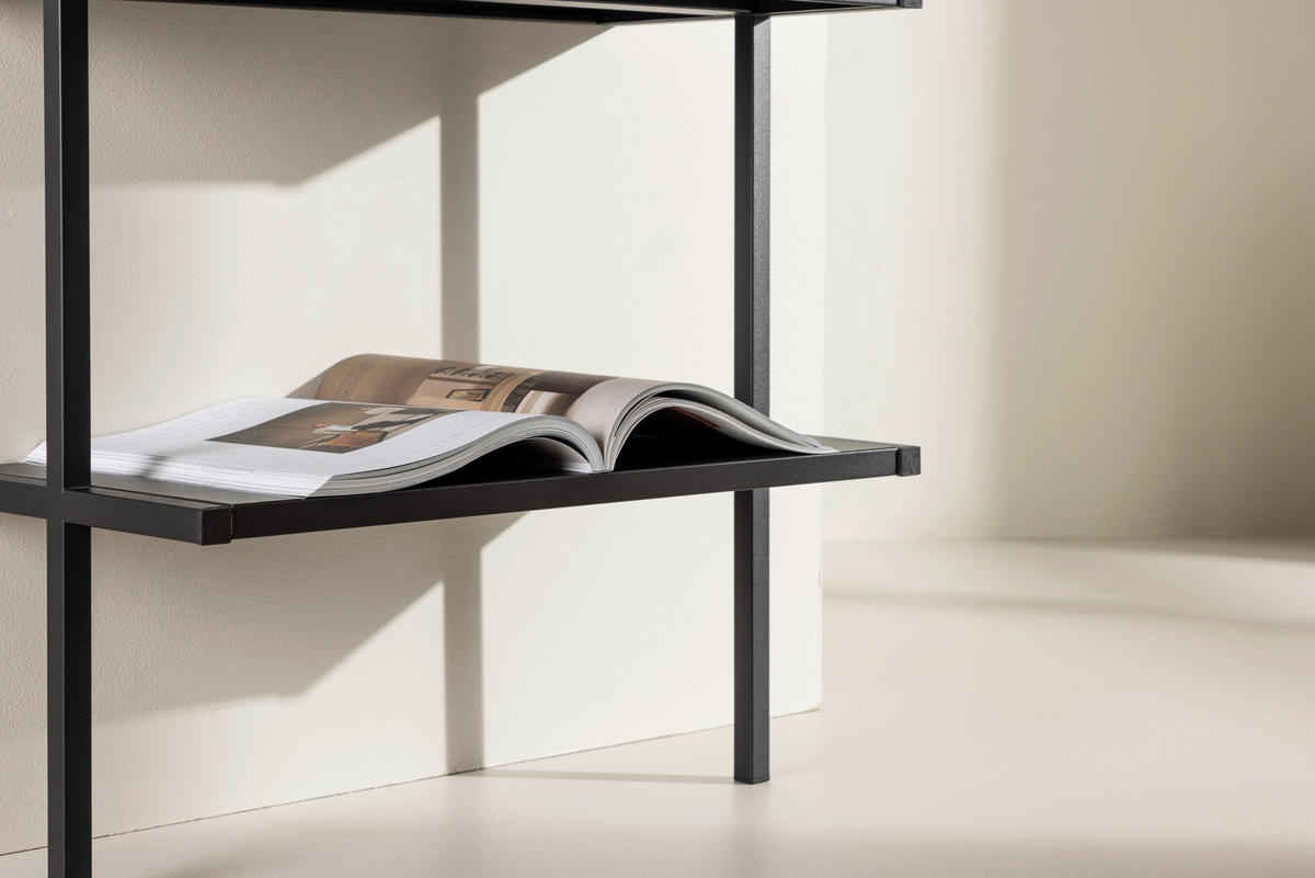 WANDREGAL  - Schwarz, MODERN, Metall (60/183/30cm) - Livetastic