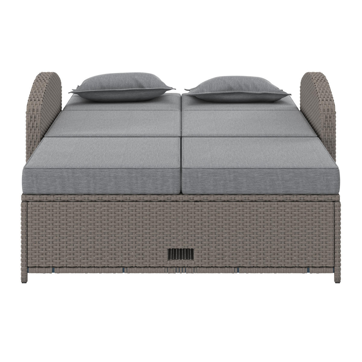 LOUNGESOFA 126/110/95/30,5/82/64 cm Stahl  - Grau, MODERN, Kunststoff/Textil (126/110/95/30,5/82/64cm) - Ambia Garden
