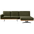 ECKSOFA in Flachgewebe Grün  - Schwarz/Grün, Natur, Textil/Metall (286/170cm) - Valnatura