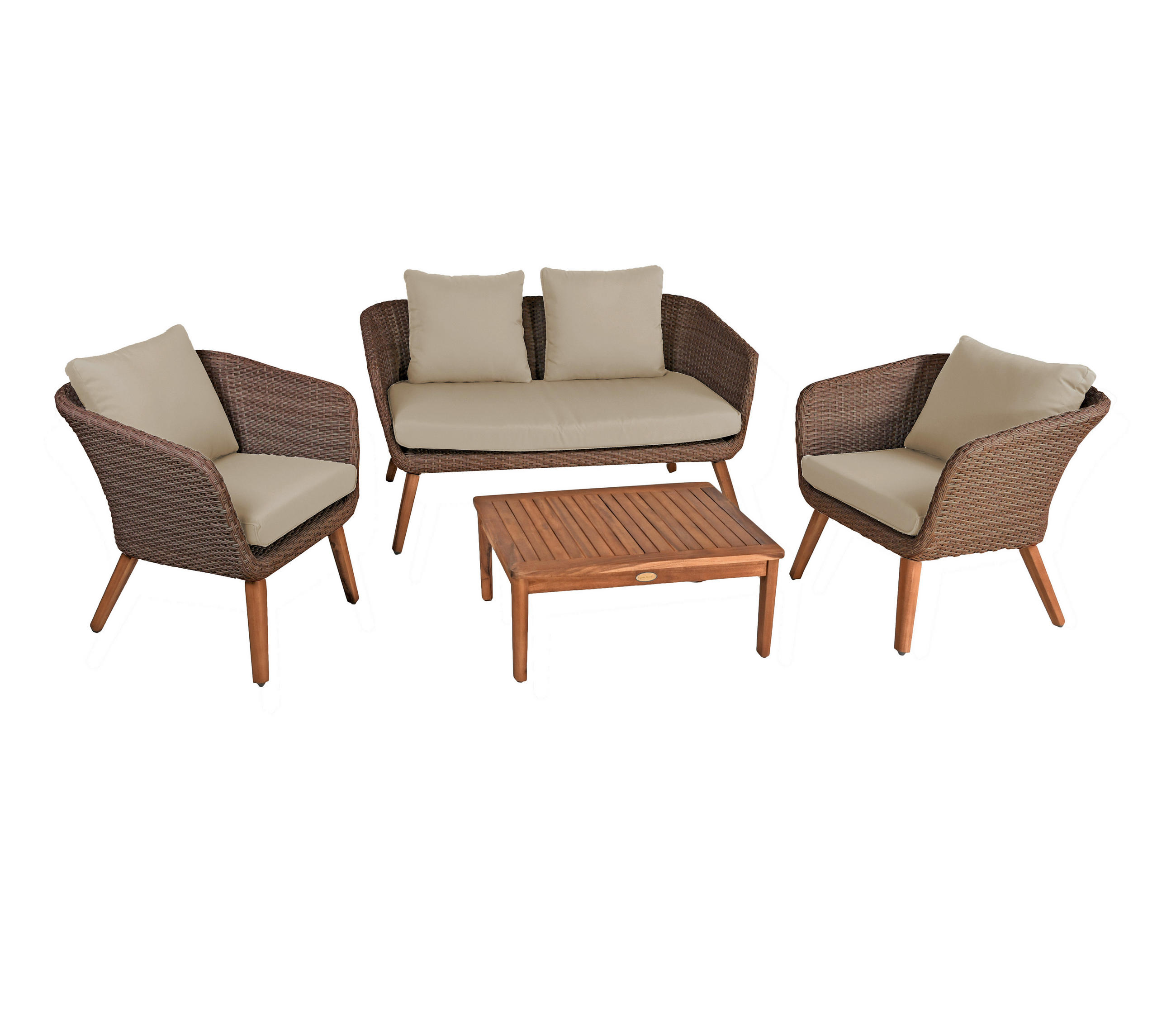 GARTENSET 4-teilig  - Schwarz/Braun, Basics, Holz/Kunststoff - Gardenson