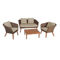 GARTENSET 4-teilig  - Schwarz/Braun, Basics, Holz/Kunststoff - Gardenson