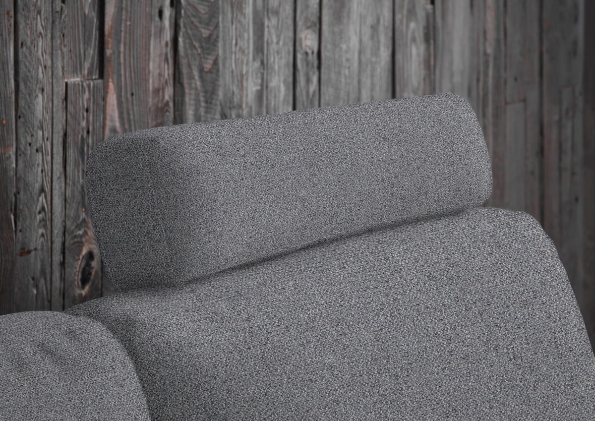 3-SITZER-SOFA in Flachgewebe Grau  - Schwarz/Grau, Design, Textil/Metall (226/89/97cm) - Pure Home Lifestyle