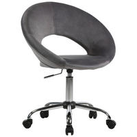 DREHSTUHL Samt Grau, Chromfarben  - Chromfarben/Grau, KONVENTIONELL, Kunststoff/Textil (66/82-94/54cm) - Carryhome