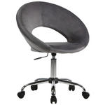 DREHSTUHL Samt Grau, Chromfarben  - Chromfarben/Grau, KONVENTIONELL, Kunststoff/Textil (66/82-94/54cm) - Carryhome