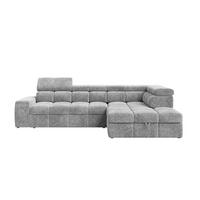 ECKSOFA  in Chenille Dunkelgrau  - Dunkelgrau/Schwarz, MODERN, Kunststoff/Textil (292/204cm) - Milino