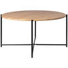 COUCHTISCH Walnuss furniert rund Schwarz, Eichefarben  - Eichefarben/Schwarz, Design, Holz/Holzwerkstoff (83/40cm) - MID.YOU