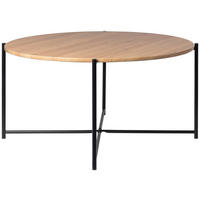 COUCHTISCH Walnuss furniert rund Schwarz, Eichefarben  - Eichefarben/Schwarz, Design, Holz/Holzwerkstoff (83/40cm) - MID.YOU