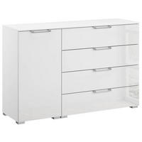SIDEBOARD 120/81/42 cm  in Klar, Weiss  - Klar/Weiss, Design, Glas/Holzwerkstoff (120/81/42cm) - Novel