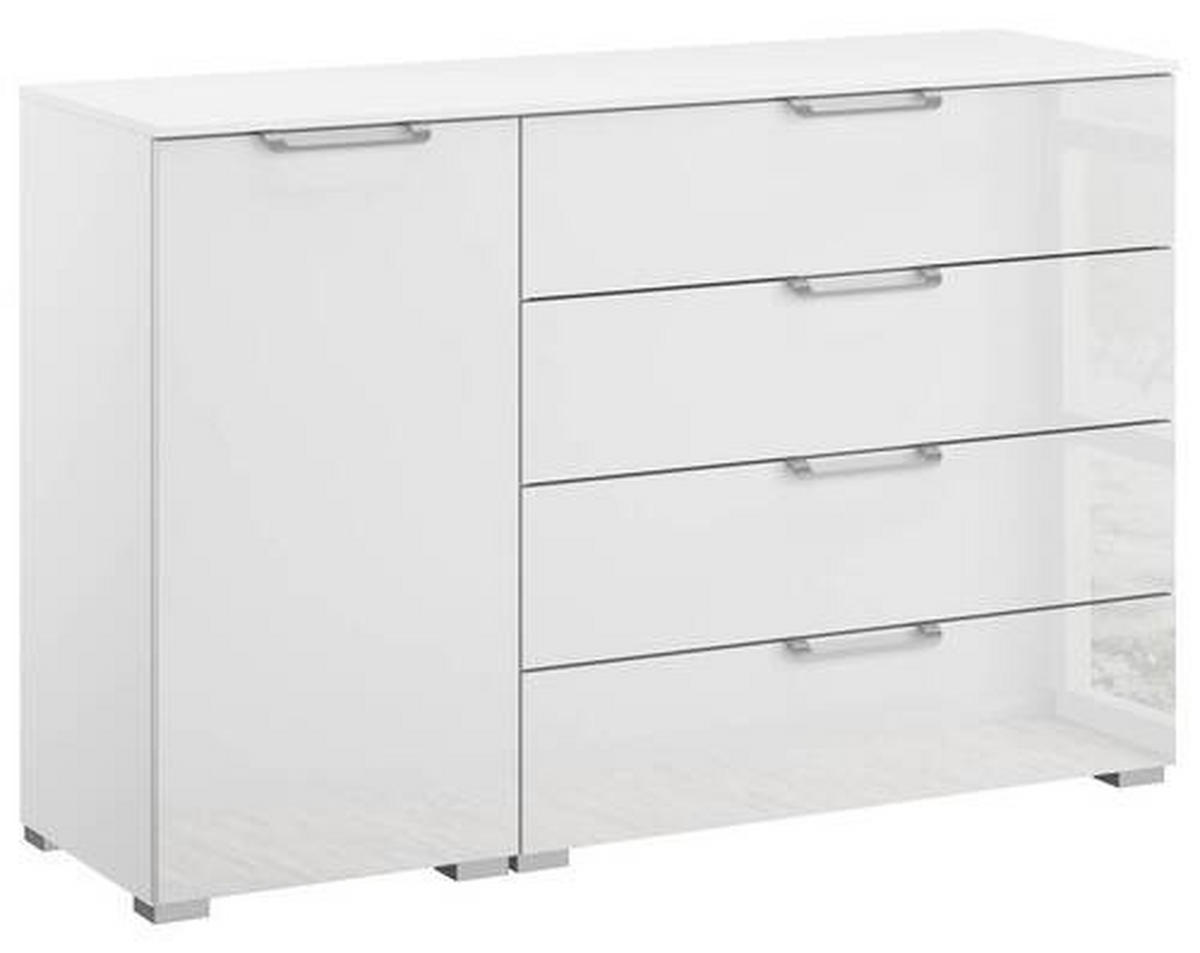 SIDEBOARD 120/81/42 cm  in Klar, Weiss  - Klar/Weiss, Design, Glas/Holzwerkstoff (120/81/42cm) - Novel