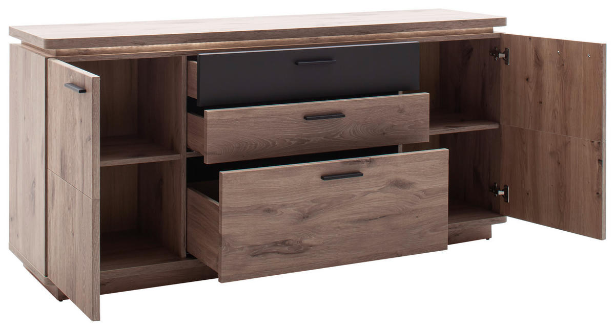 SIDEBOARD Anthrazit, Eiche dunkel  170/81/44 cm  - Eiche dunkel/Anthrazit, Konventionell, Holzwerkstoff/Metall (170/81/44cm) - Cantus