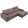 ECKSOFA DUA in Echtleder Grau  293/170 cm  - Chromfarben/Grau, Design, Leder/Metall (293/170cm) - Novel