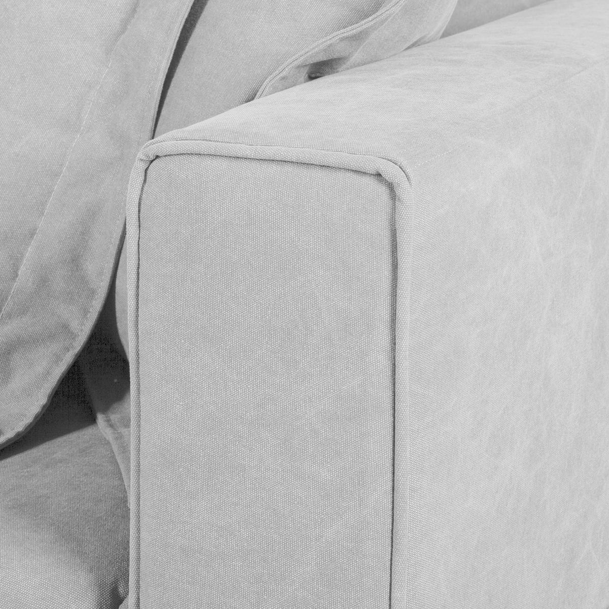 3-SITZER-SOFA Webstoff Hellgrau  - Hellgrau/Schwarz, Design, Kunststoff/Textil (238/90/119cm) - P & B