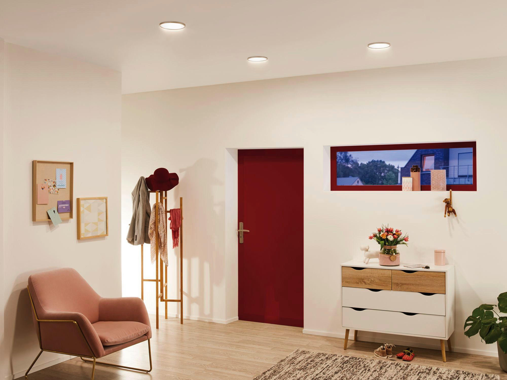 LED-BADEZIMMER-EINBAULEUCHTE 17 cm  - Weiß, Design, Kunststoff (17cm) - Paulmann