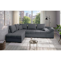 ECKSCHLAFSOFA Alvito Anthrazit Mikrofaser  - Anthrazit/Schwarz, MODERN, Holz/Textil (202/298cm) - MID.YOU