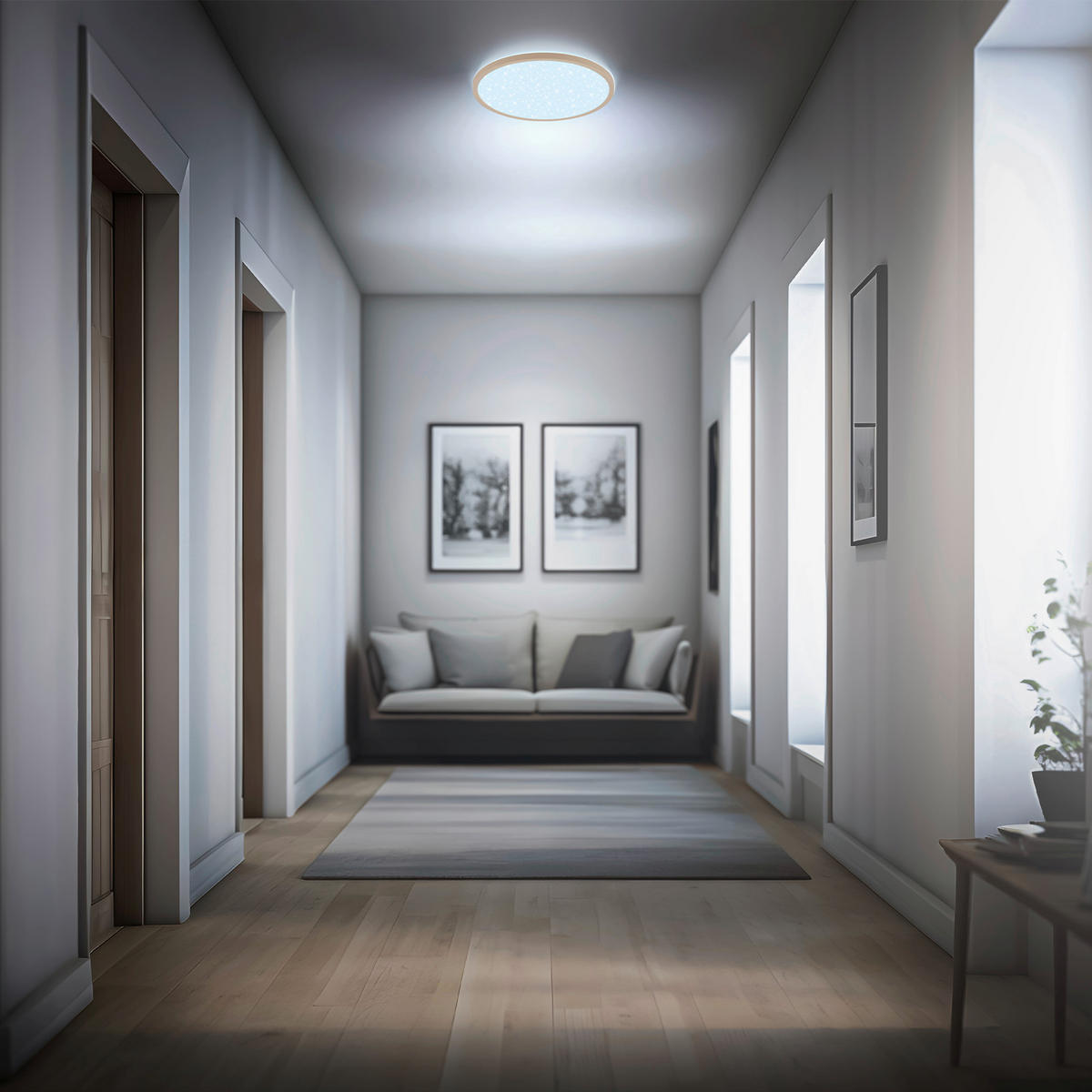 LED-PANEEL Slim 29,3/4,0 cm   - Beige, MODERN, Kunststoff (29,3/4,0cm)
