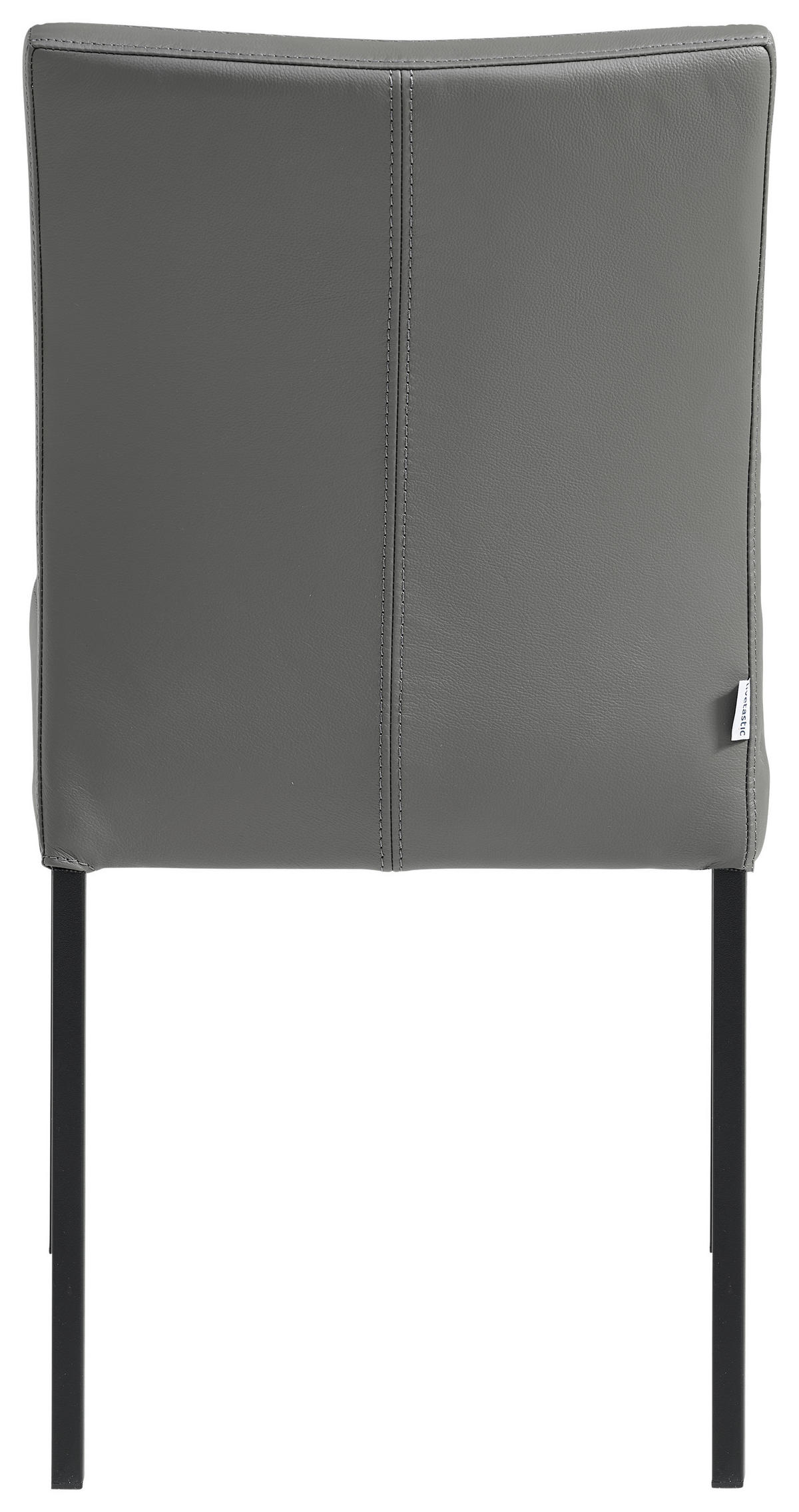 CHAISE  in Stahl Echtleder pigmentiert  - noir/anthracite, Modern, cuir/métal (45,5/86/57,5cm) - Livetastic
