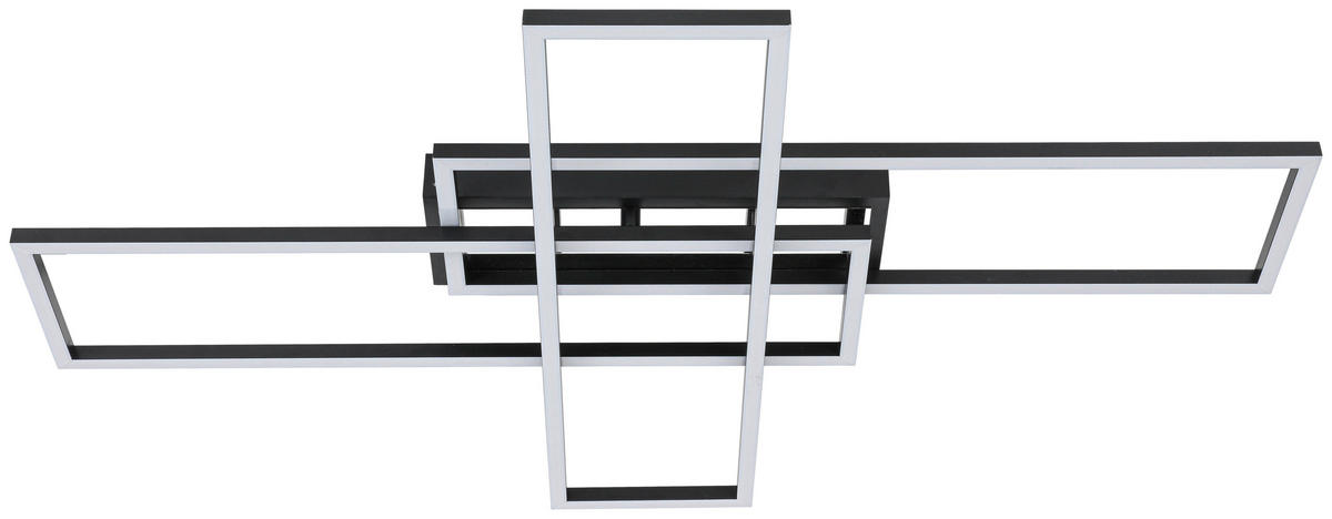 DECKENLEUCHTE    82,5/55/8 cm  - Chromfarben/Schwarz, Trend, Kunststoff/Metall (82,5/55/8cm) - Novel
