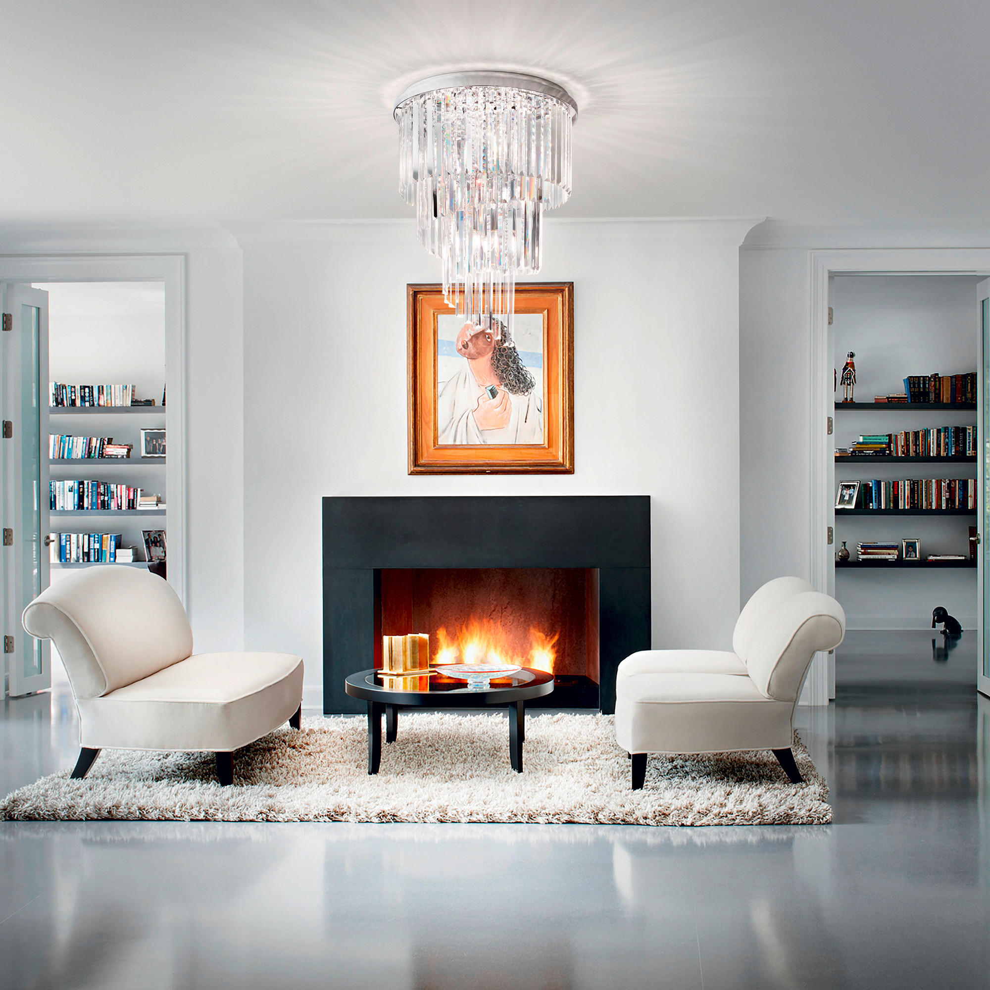 DECKENLEUCHTE  50/69 cm    - Transparent/Goldfarben, KONVENTIONELL, Glas/Metall (50/69cm) - Ideal Lux