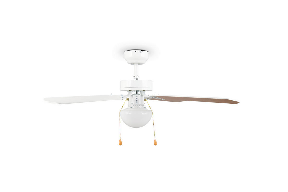 DECKENVENTILATOR - Braun/Weiß, Design, Naturmaterialien/Kunststoff (106.5/4cm)