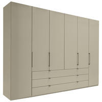 KLEIDERSCHRANK 300/216/58 cm,  in Grau, 6-türig  - Schieferfarben/Grau, Design, Glas/Holzwerkstoff (300/216/58cm) - Novel