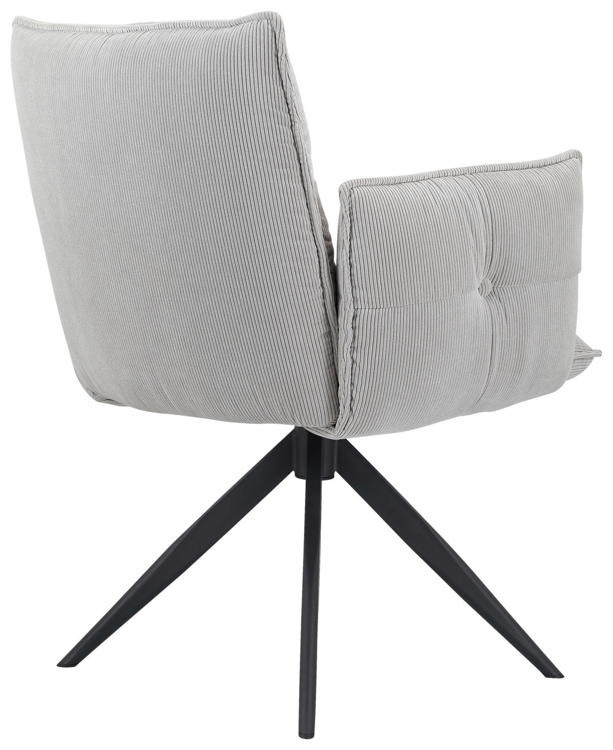 ARMLEHNSTUHL  in Eisen Cord  - Hellgrau/Schwarz, Design, Textil/Metall (63,5/85/63,5cm) - Novel