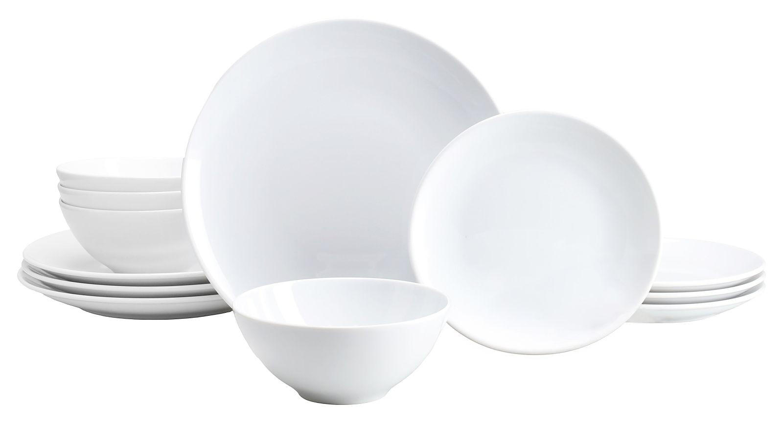 TAFELSERVICE Weiß Bistrot 12-teilig  - Weiß, Basics, Keramik - Creatable