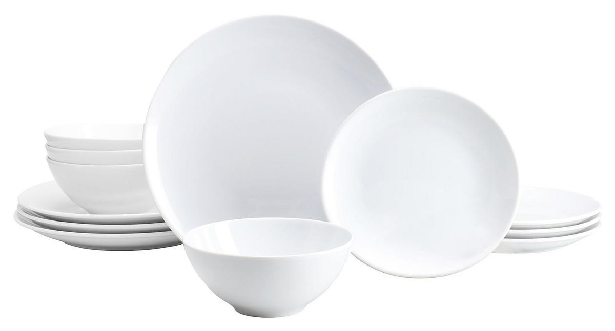 TAFELSERVICE Weiß Bistrot 12-teilig  - Weiß, Basics, Keramik - Creatable