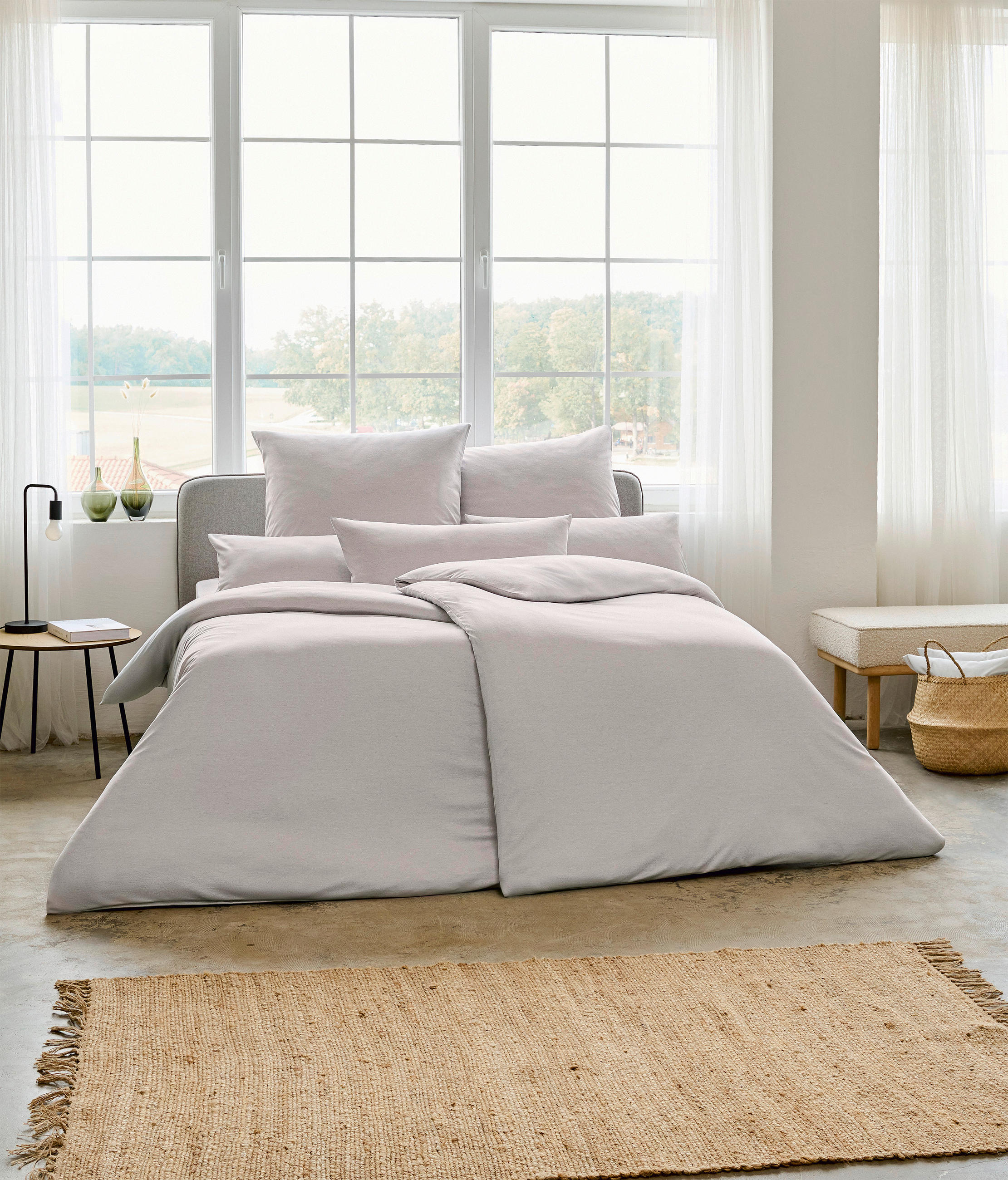 BETTWÄSCHE Takoma Interlock-Jersey 135/200 cm  - Silberfarben, Basics, Textil (135/200cm) - Estella