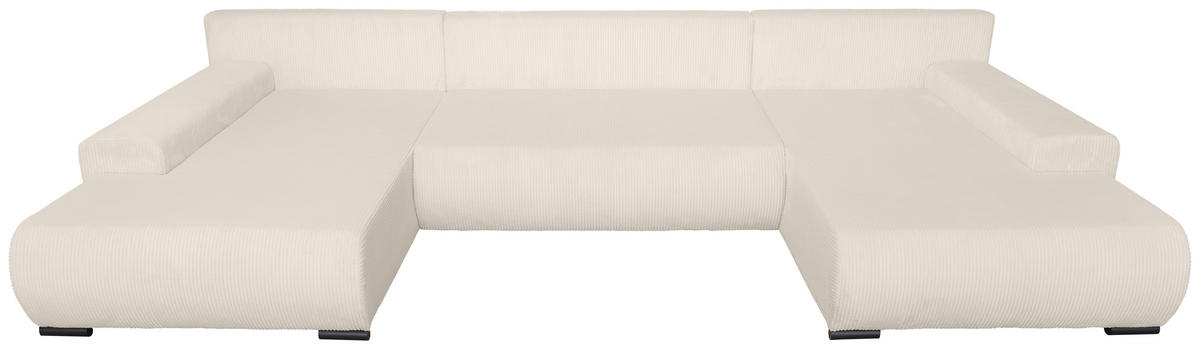 WOHNLANDSCHAFT Creme Cord  - Creme/Schwarz, KONVENTIONELL, Textil/Metall (191/351/191cm) - Carryhome
