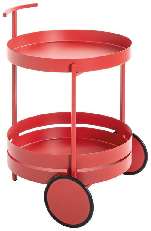 SERVIERWAGEN Rot, Koralle  - Koralle/Rot, Design, Metall (42/42/61cm)