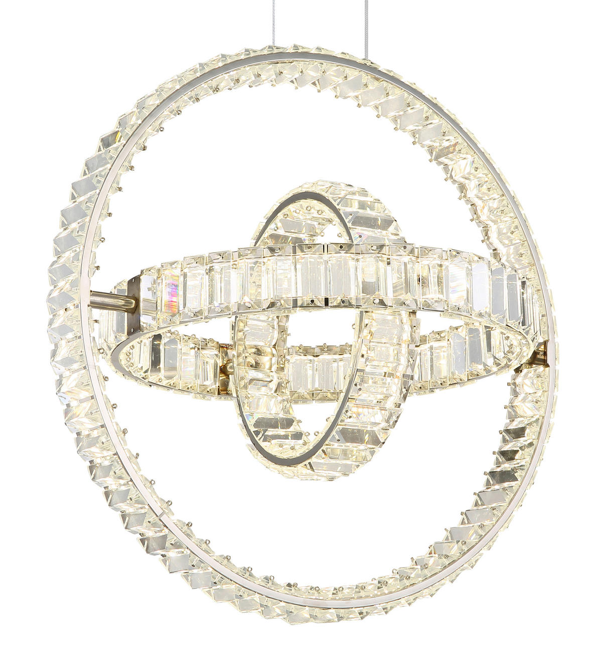 LED-HÄNGLAMPA NEIL 50/40/120 cm  - klar/kromfärg, Design, metall/glas (50/40/120cm) - Globo