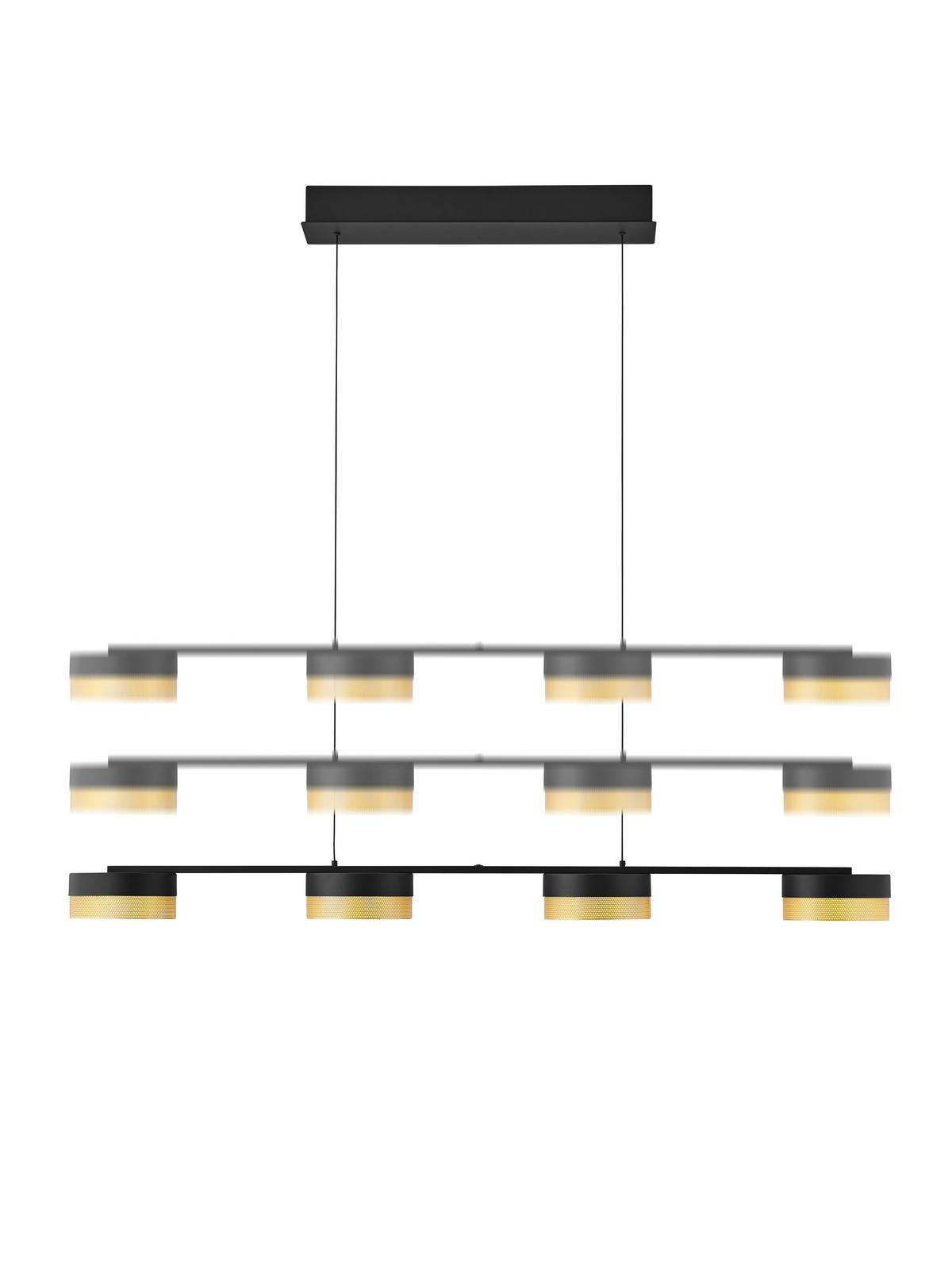 LED-HÄNGELEUCHTE 110/20/150 cm   - Goldfarben/Schwarz, Design, Metall (110/20/150cm) - Hell